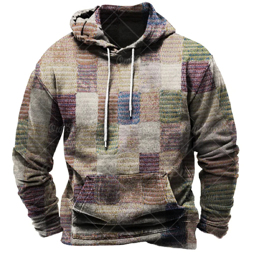 3D plaid hoodie