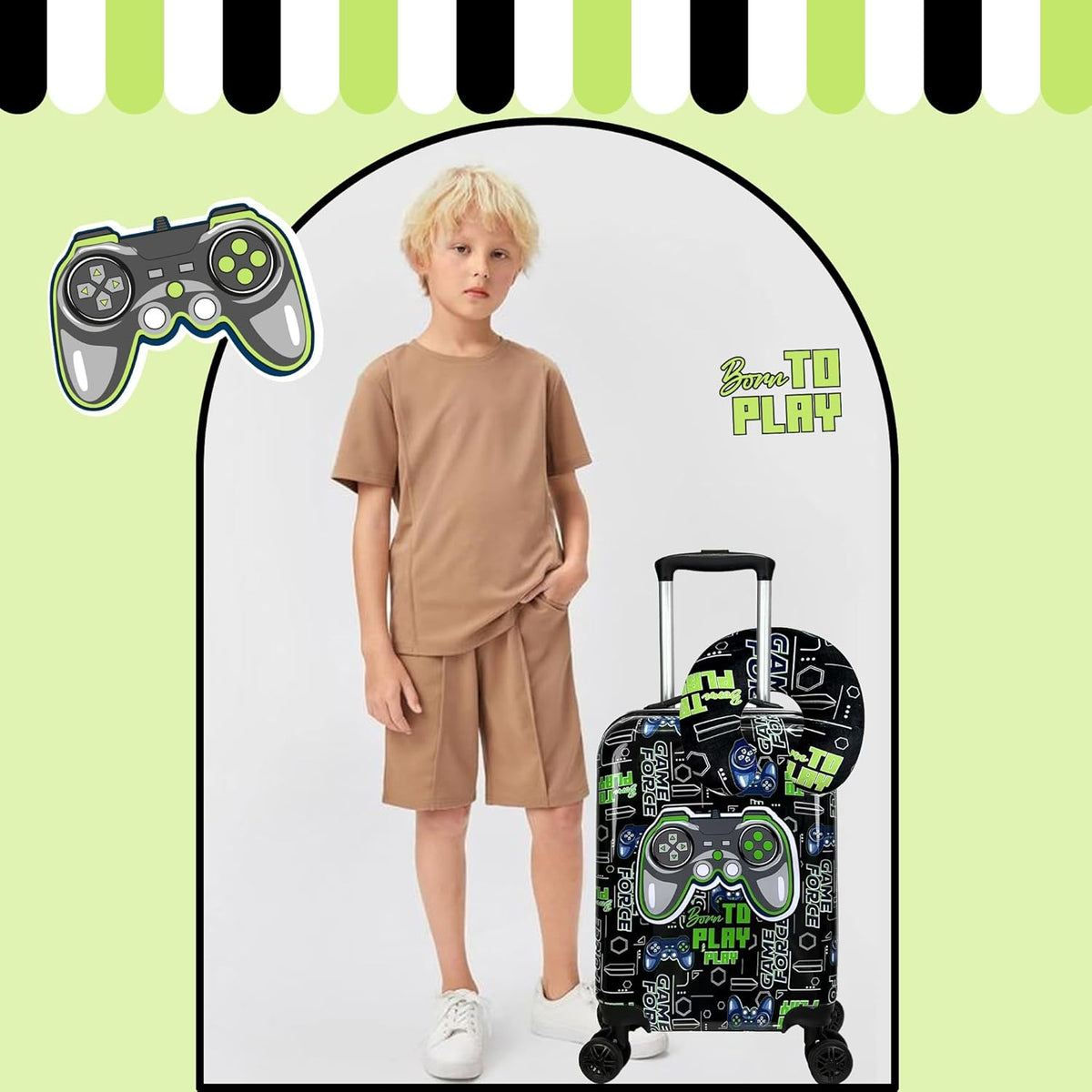Kinder bagage set 5-delig met hard shell en spinnerwielen