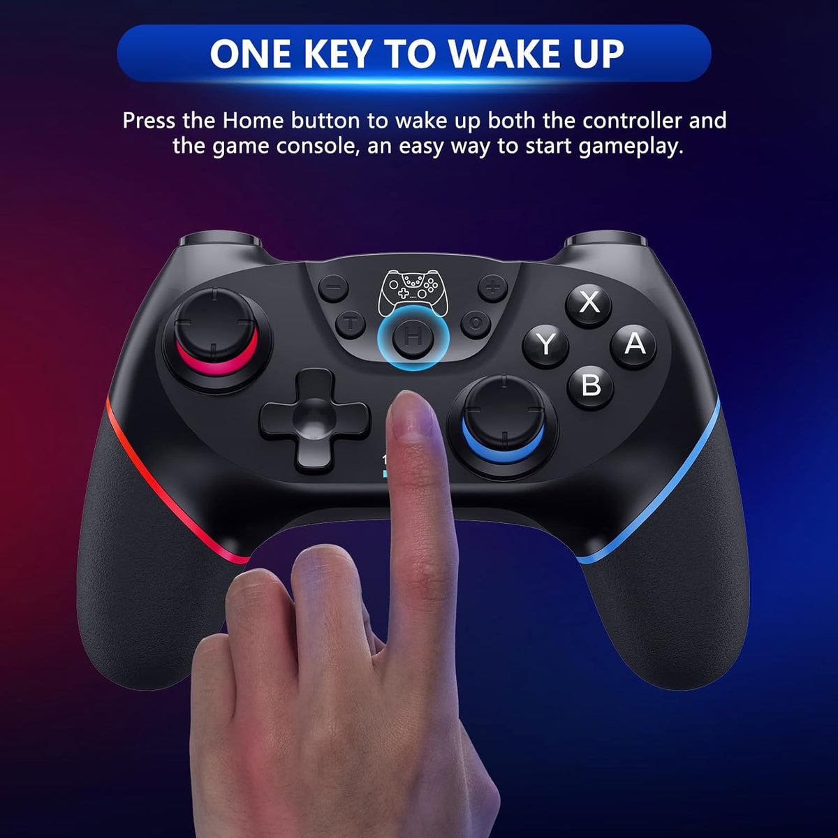 Draadloze switch-controller met hall effect joysticks en turbo-functie