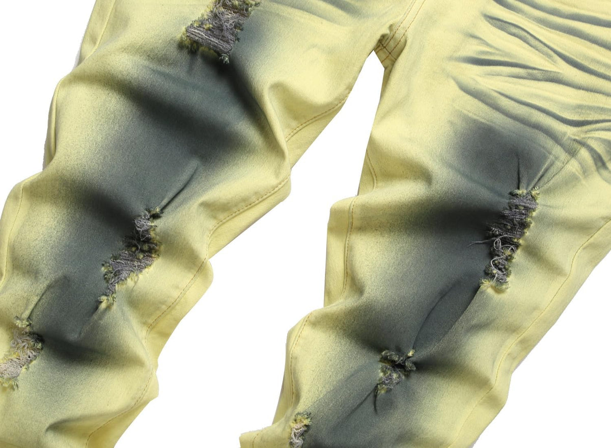 Heren slim-fit ripped jeans