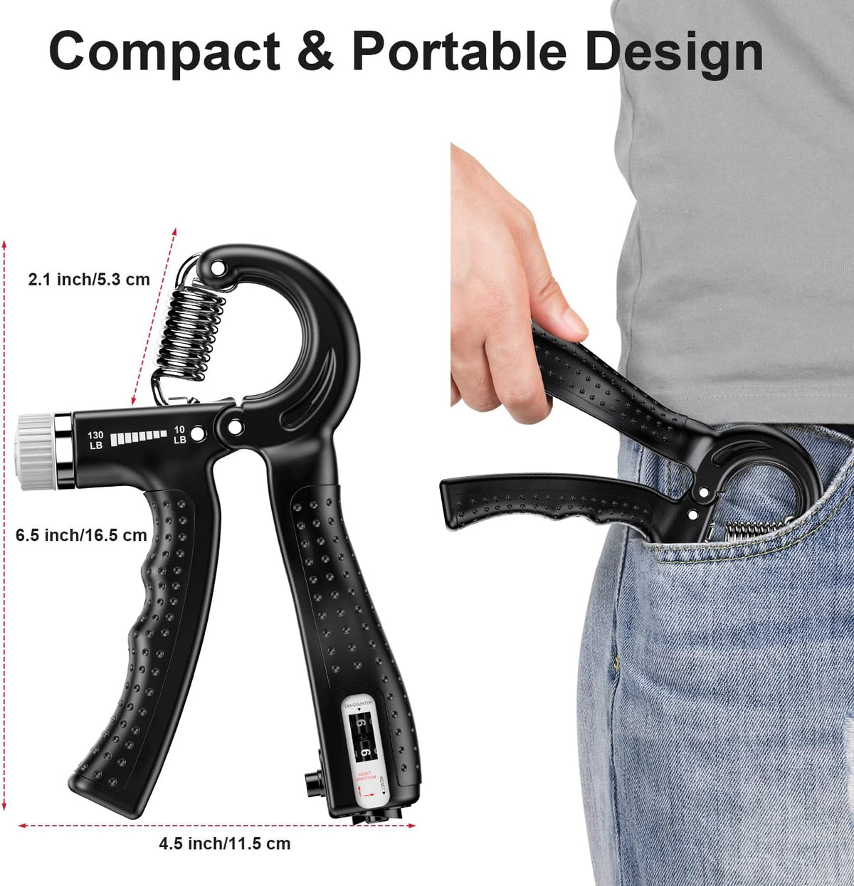 Handgriptrainers van 5–60 kg, verstelbare set van 2