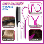 Set met elastische haarbanden en accessoires in meerdere kleuren