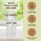 Geïsoleerde bamboe loose leaf thee infuser fles - 500ml