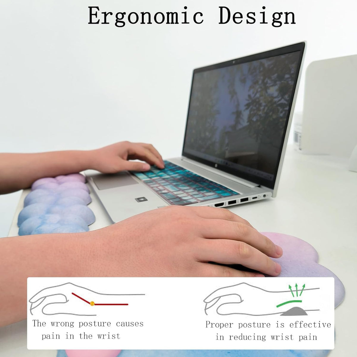 Cloud-Vormige ergonomische polssteun set met muismat & onderzetter