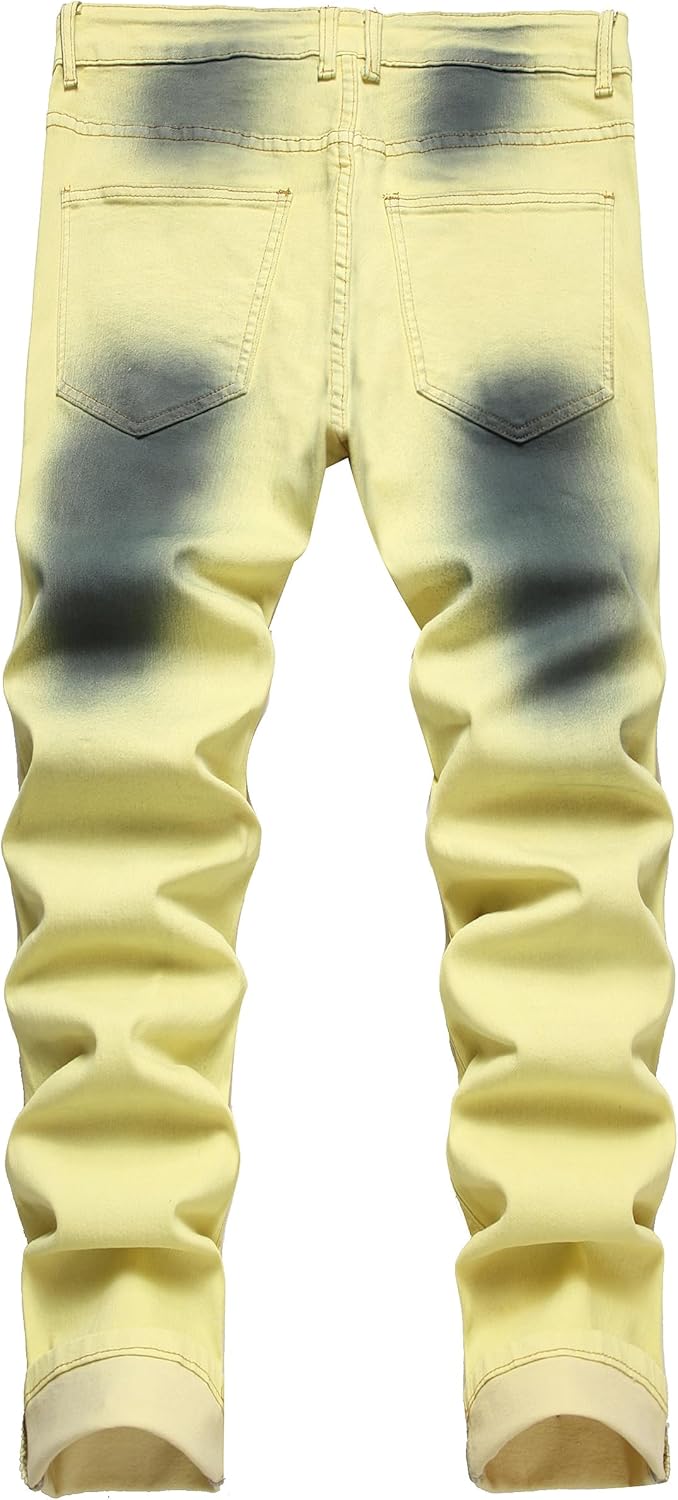 Heren slim-fit ripped jeans