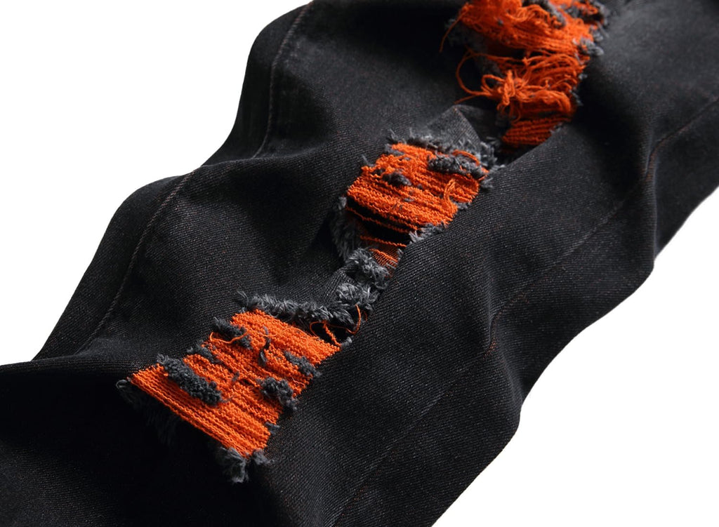 Heren slim-fit ripped jeans