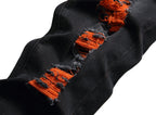 Heren slim-fit ripped jeans