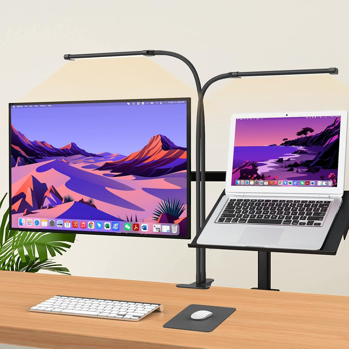 77 LED bureau klem lamp met 70cm flexibele hals