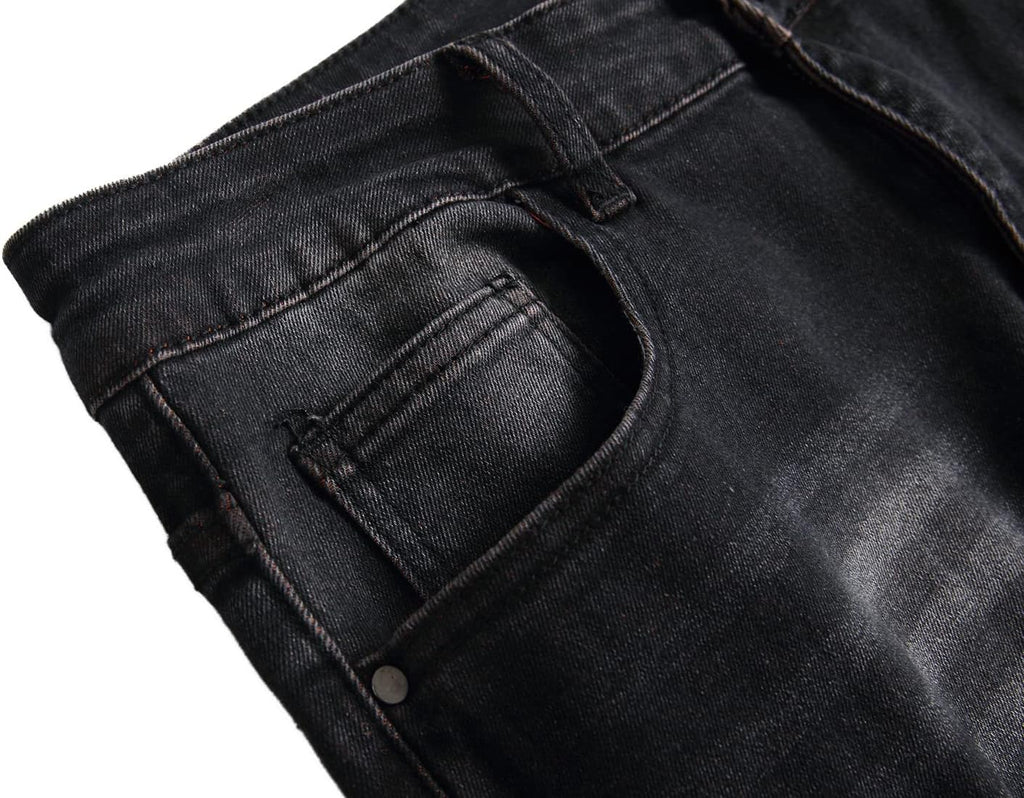 Heren slim-fit ripped jeans