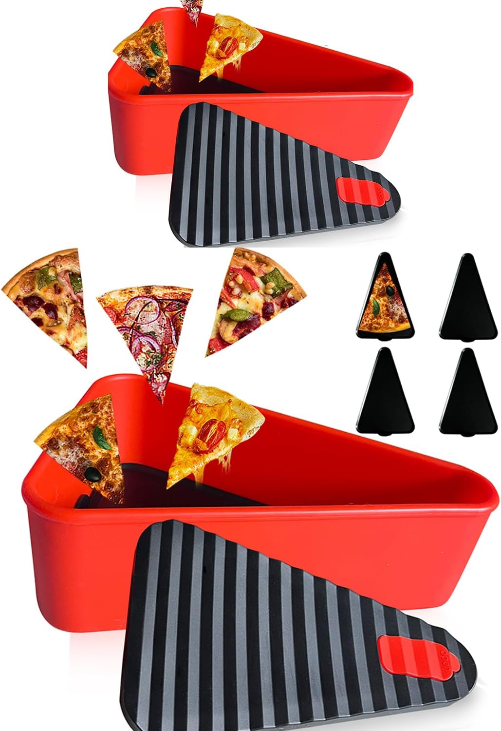 Herbruikbare pizza-opslagcontainer met 2 schalen — afbeelding 33
