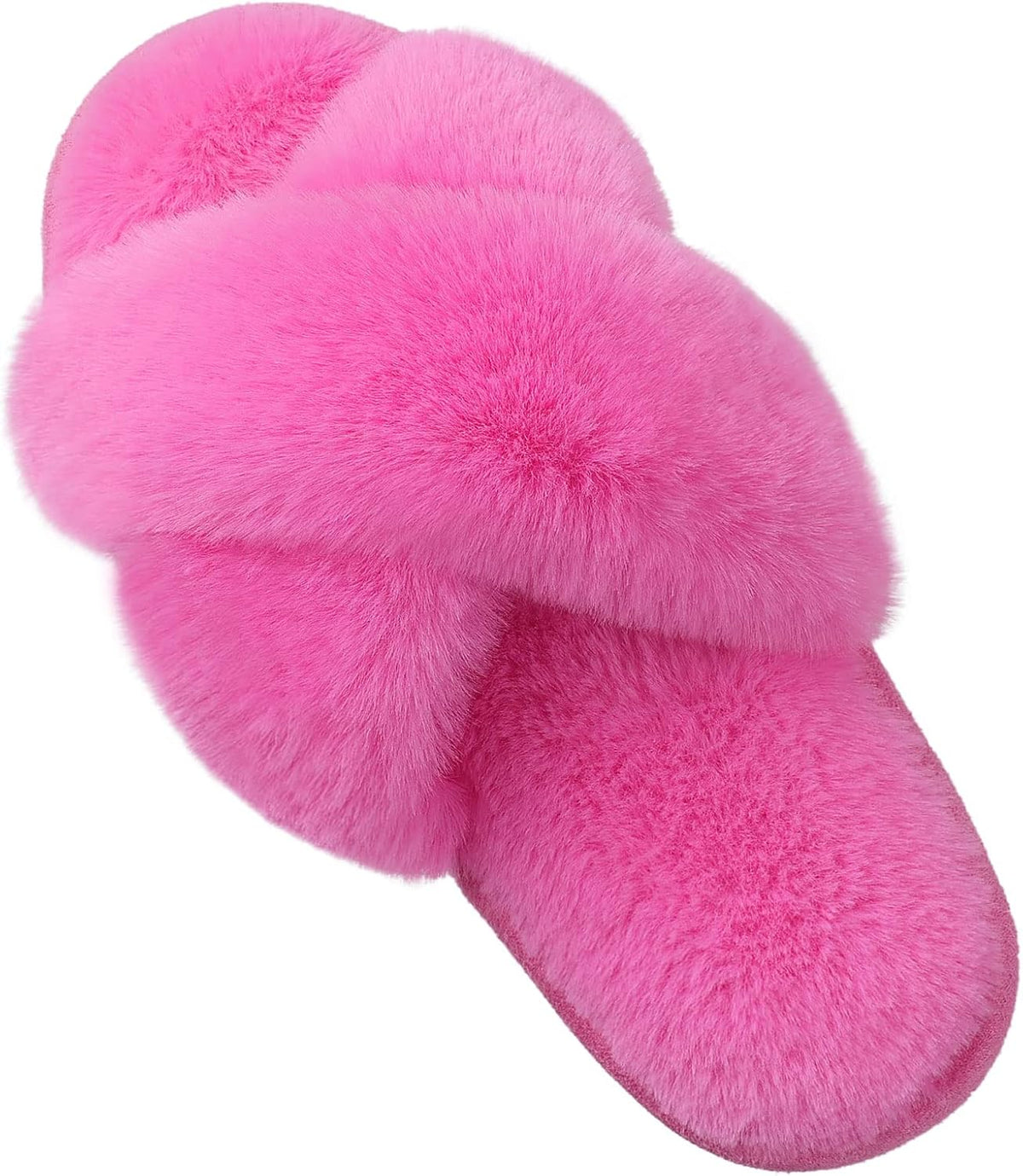 Fuzzy slippers met memory foam