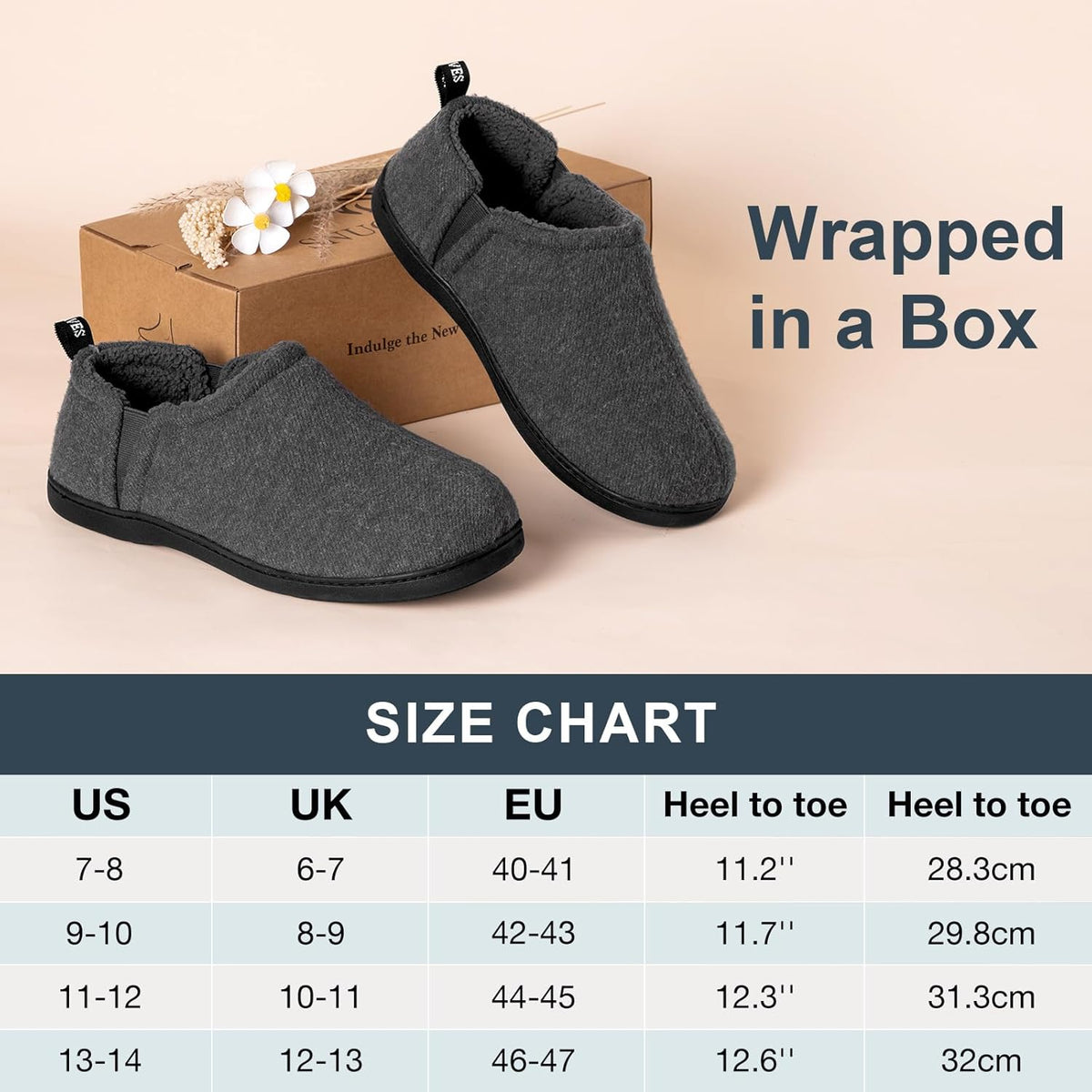 Warme winter pantoffels voor heren
