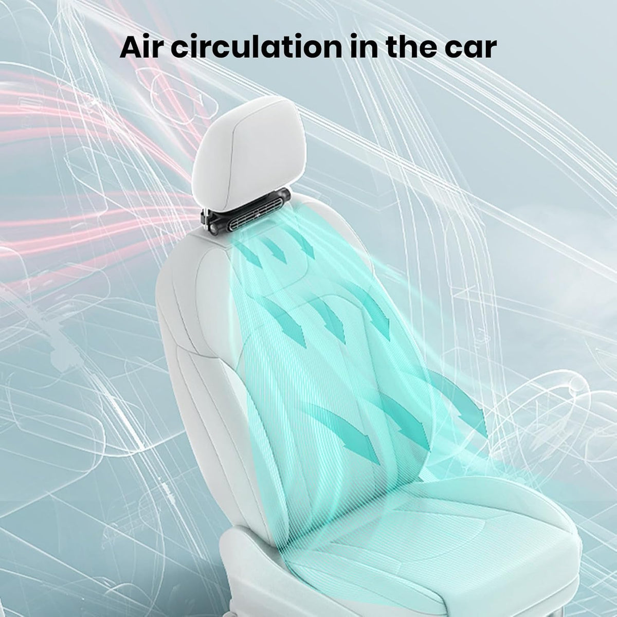 3 snelheden USB auto koelventilator & hoofdsteun bevestiging