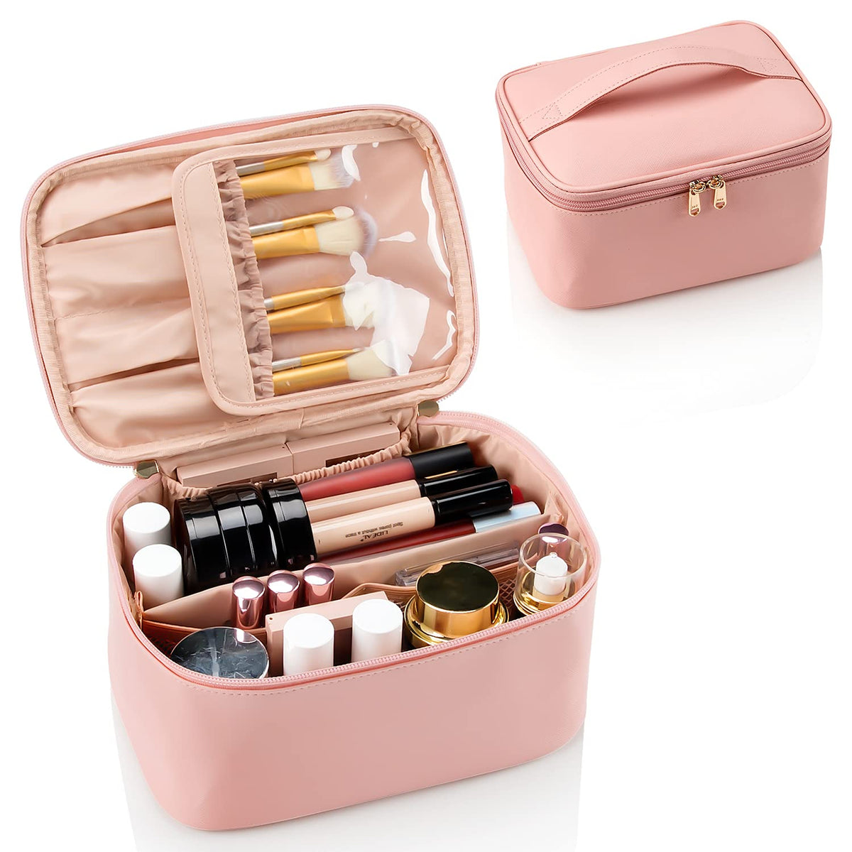 Reisvriendelijke make-up organizer, uitgerust met verdelers — afbeelding 11