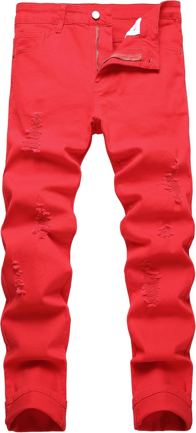 Heren slim-fit ripped jeans