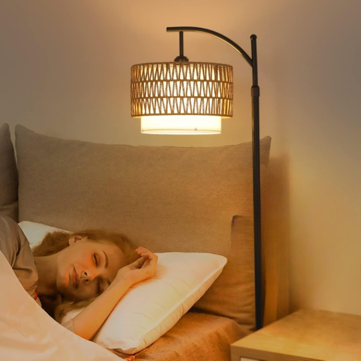 Boogvloerlamp met afstandsbediening & verwisselbare kappen