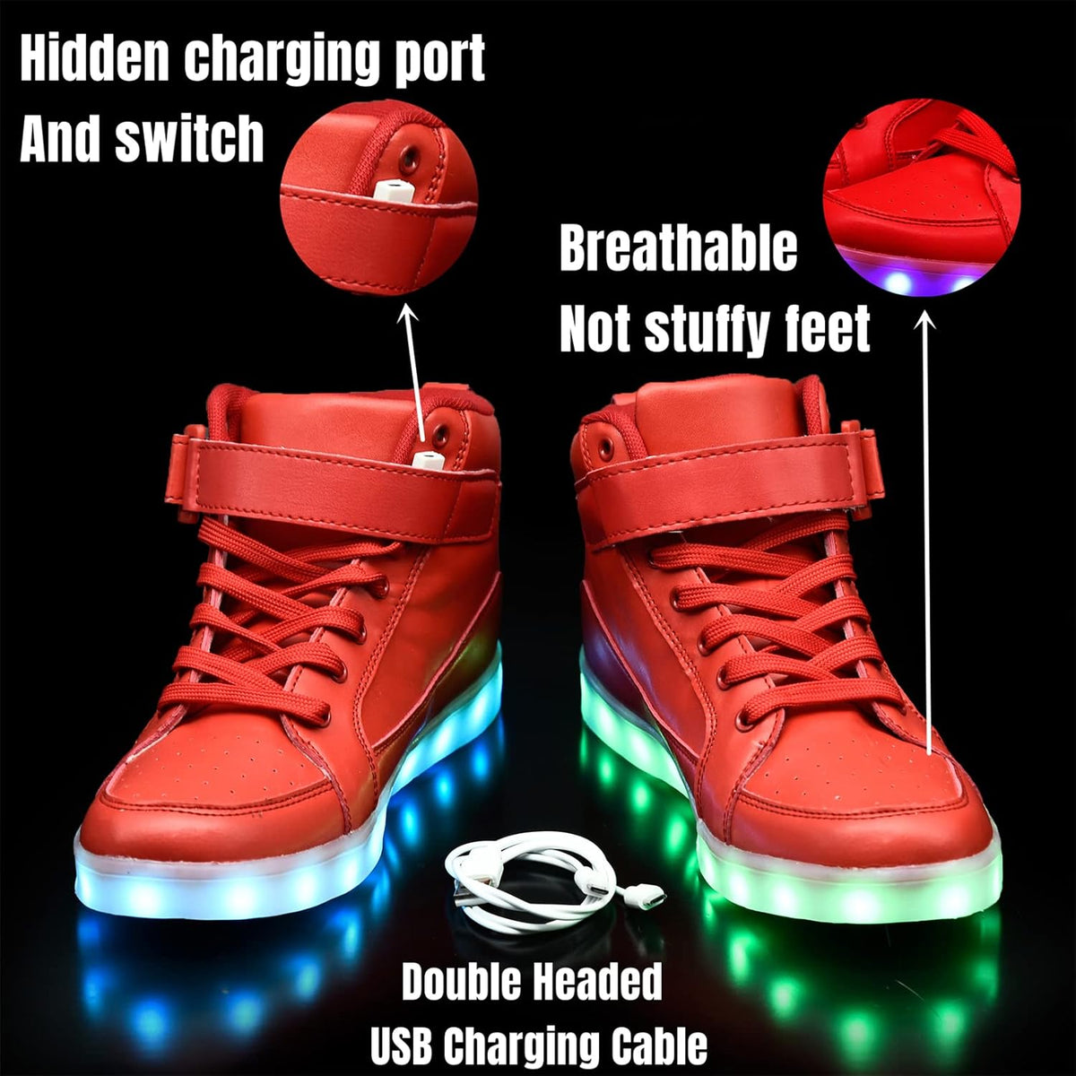 LED sneakers met oplaadbare verlichting