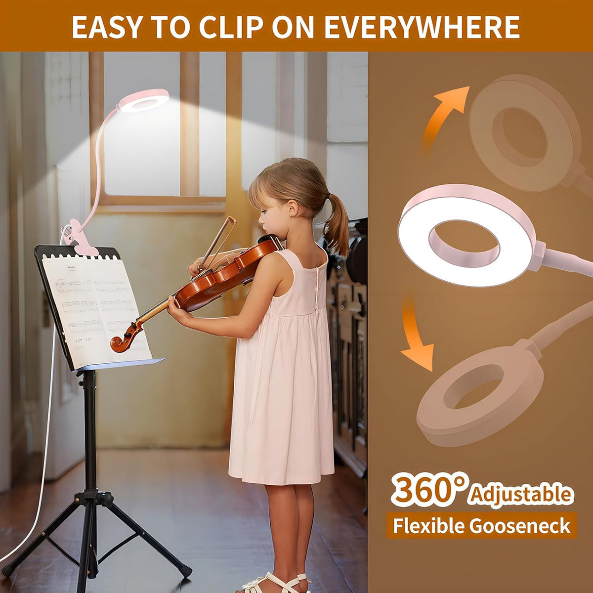 3 kleurmodi LED bureau klem lamp met flexibele gooseneck