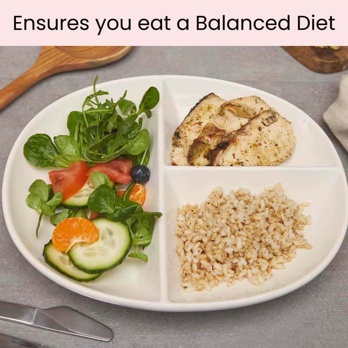 Portion control bord voor diabetische & bariatrische dieet