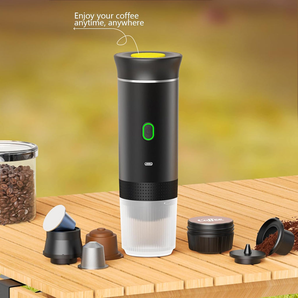 Draagbare 3-in-1 espresso koffiemaker met oplaadbare batterij