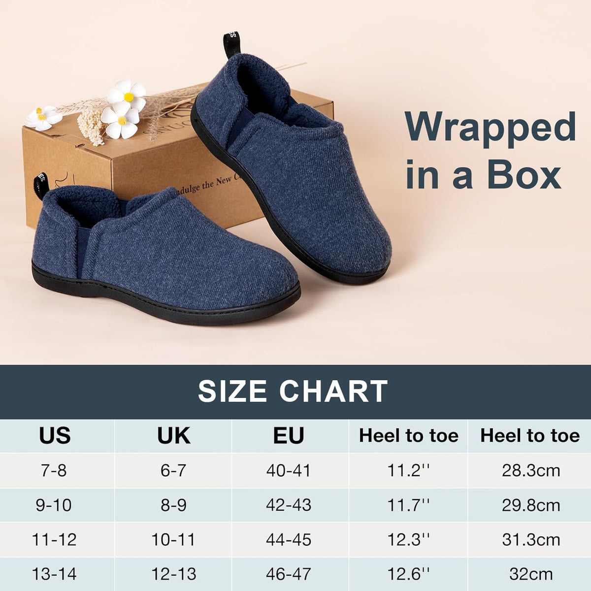 Warme winter pantoffels voor heren