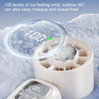 Draagbare opvouwbare handventilator met led-scherm – 100 snelheden