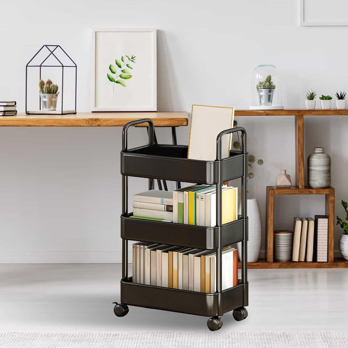 Rollende utility kar met wielen & handvat