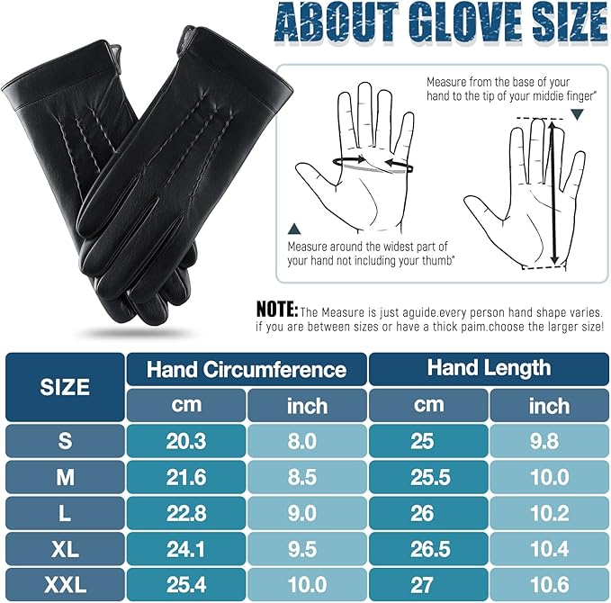 Leren touchscreen winterhandschoenen