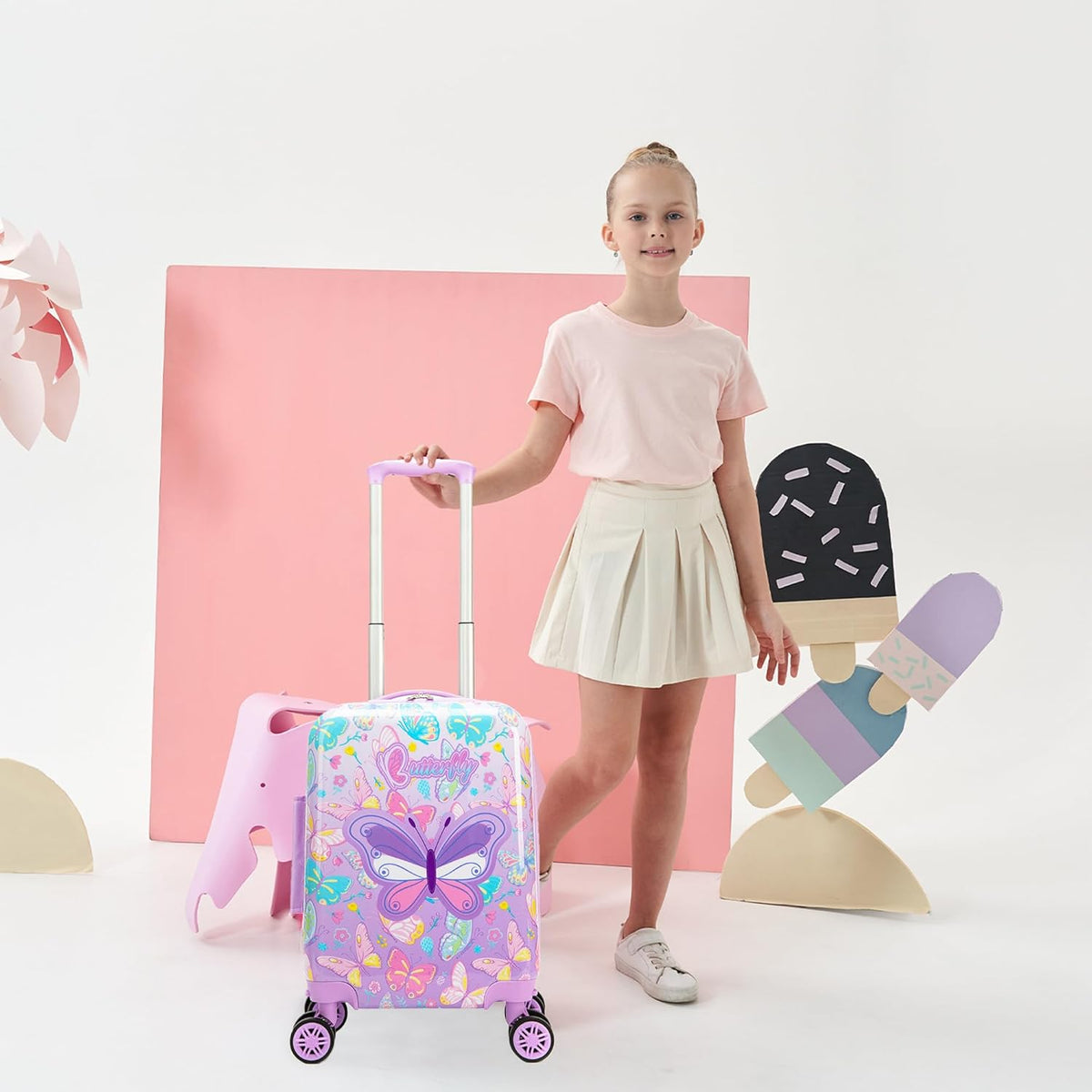 Kinder bagage set 5-delig met hard shell en spinnerwielen