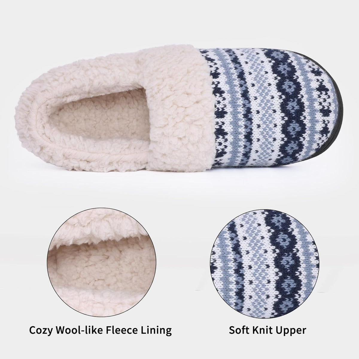 Winterse gebreide pantoffels