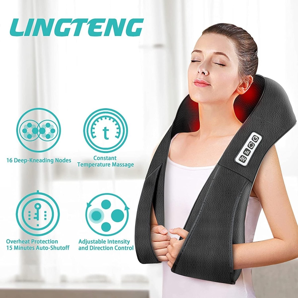 Shiatsu massagekussen met infrarood