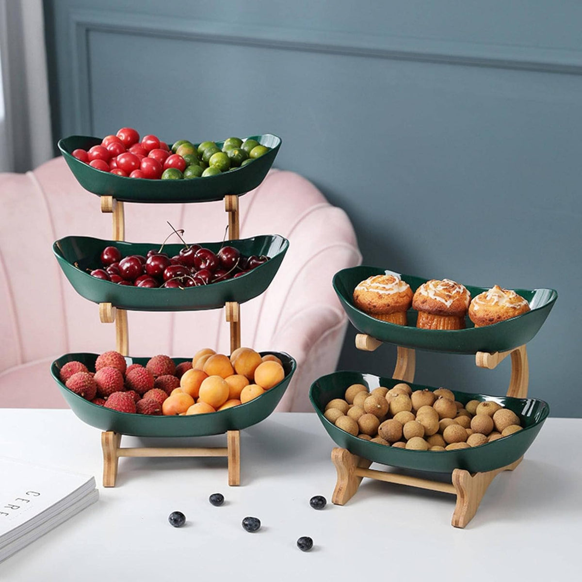 Metalen fruitstandaard met 2 of 3 lagen