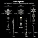 Kristallen kerst ornamenten set