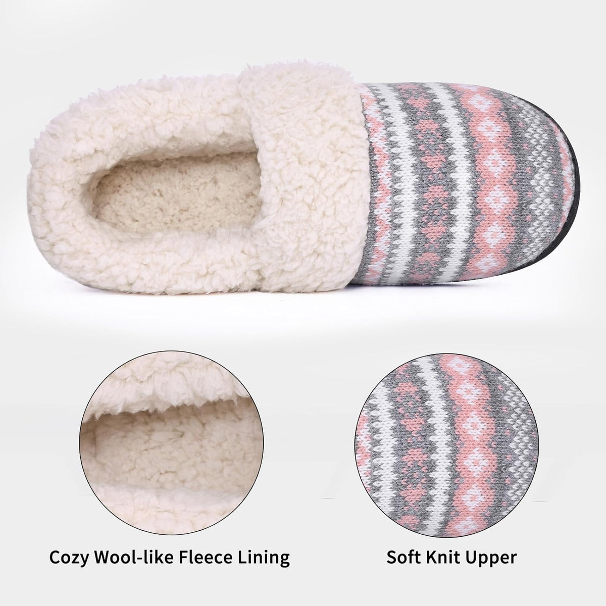 Winterse gebreide pantoffels