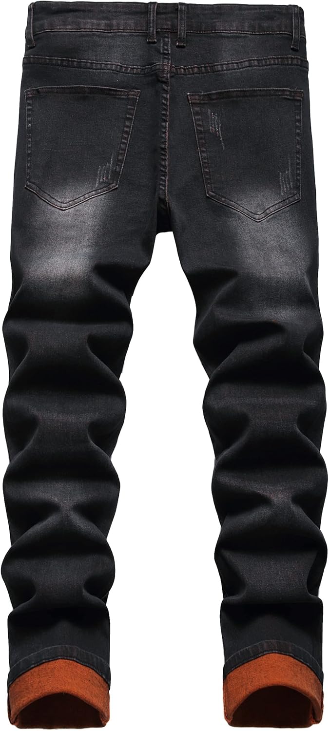 Heren slim-fit ripped jeans