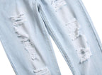 Heren slim-fit ripped jeans