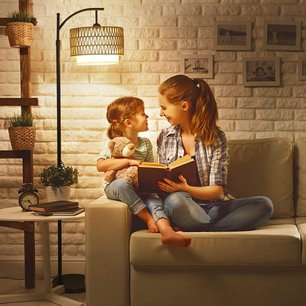 Boogvloerlamp met afstandsbediening & verwisselbare kappen