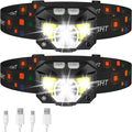 2-pack ultra-heldere oplaadbare LED hoofdlamp met beweegsensor