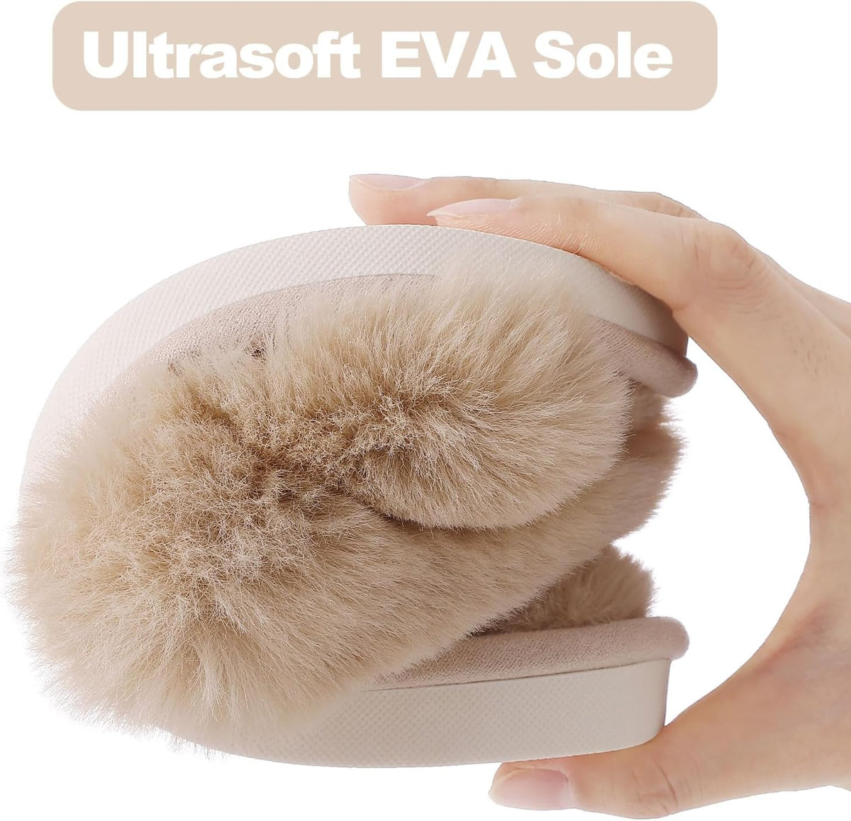 Fuzzy slippers met memory foam