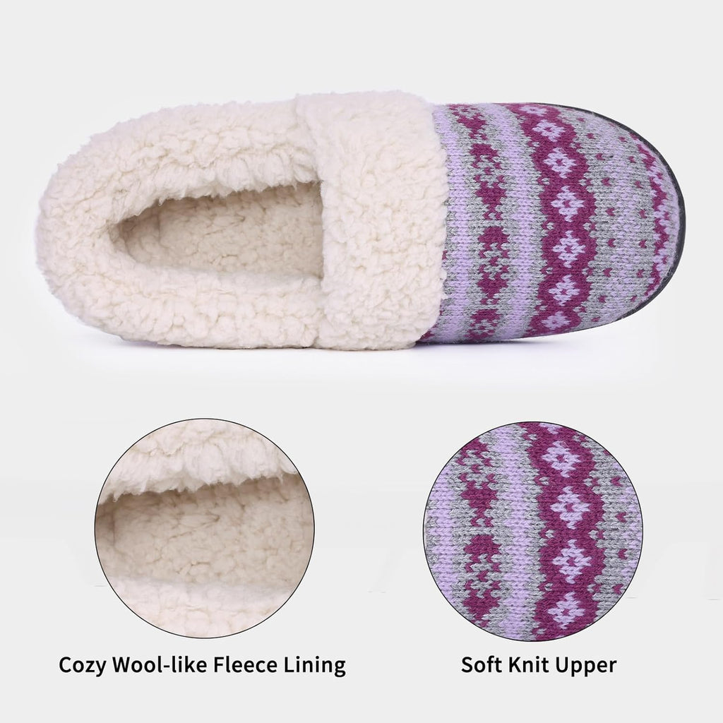 Winterse gebreide pantoffels