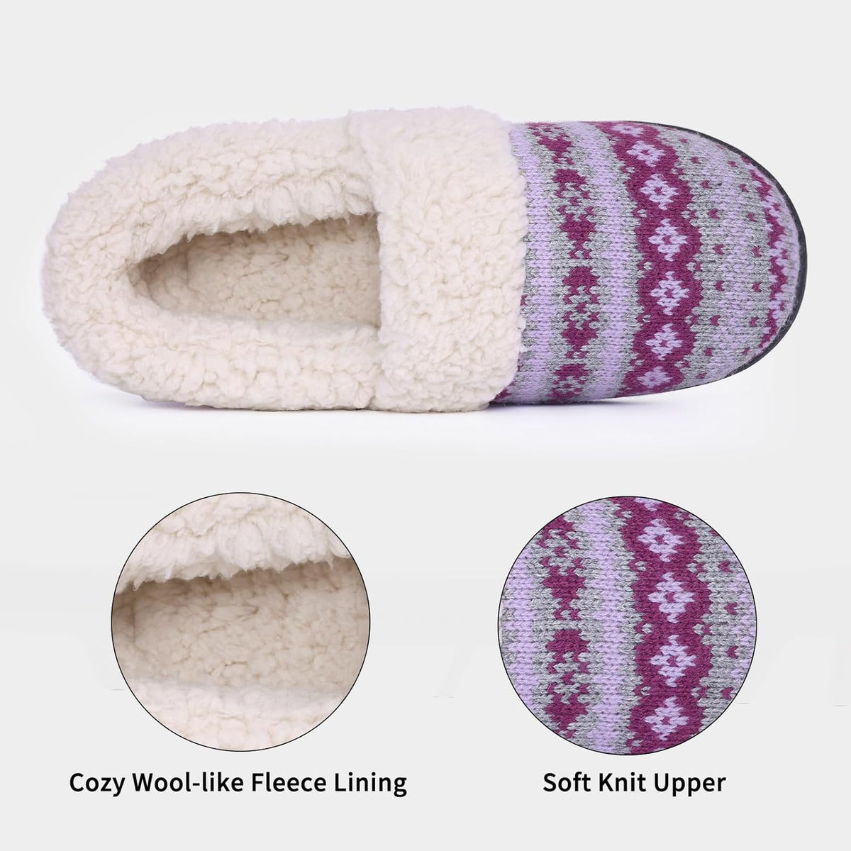Winterse gebreide pantoffels