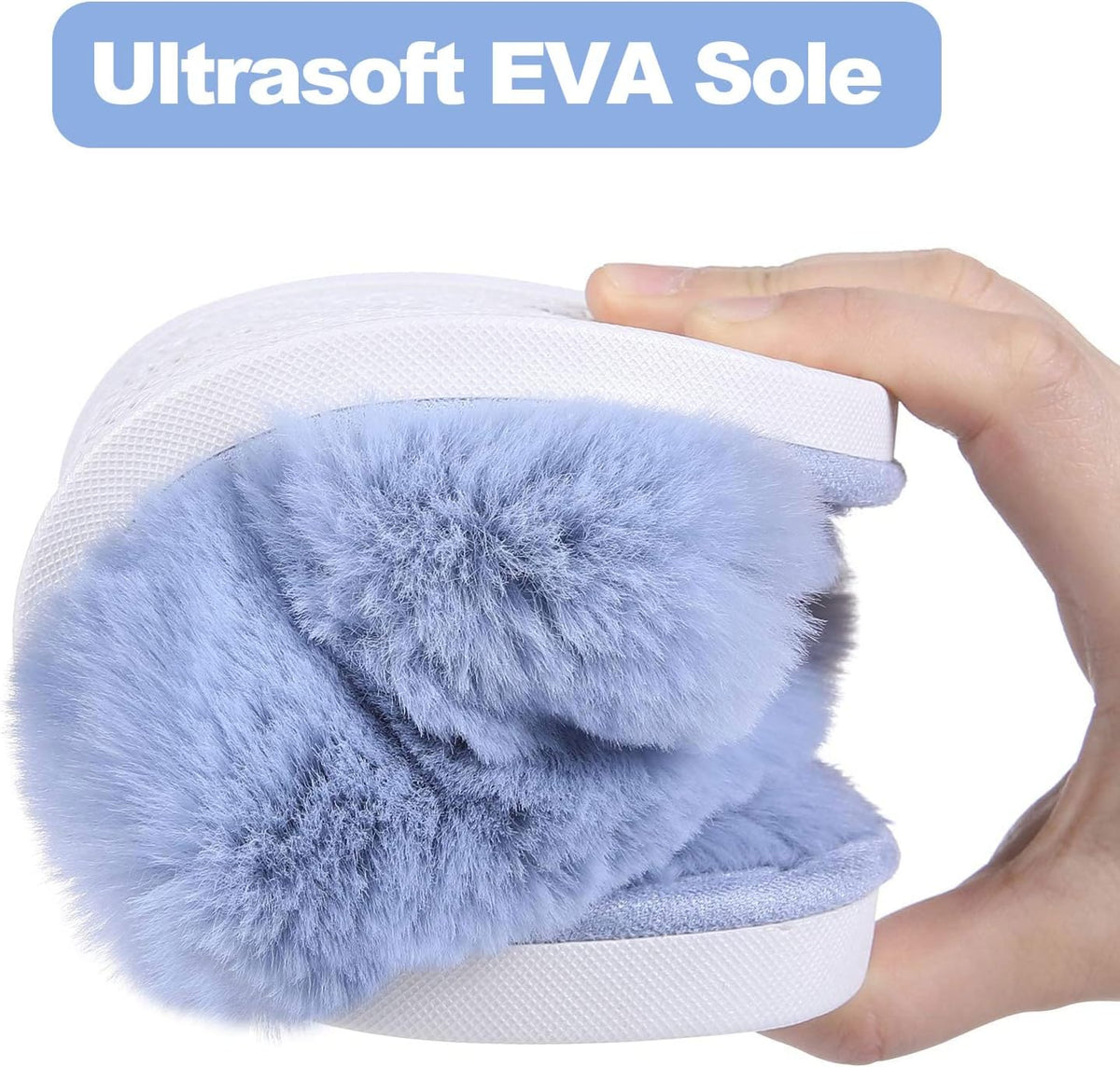 Fuzzy slippers met memory foam