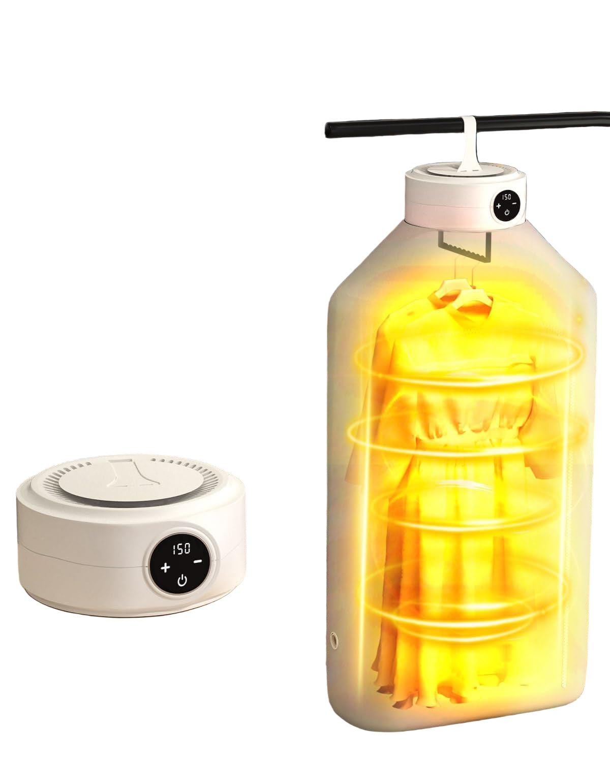 Draagbare kledingdroger met opvouwbare tas voor kleine ruimtes – capaciteit: Tot 3