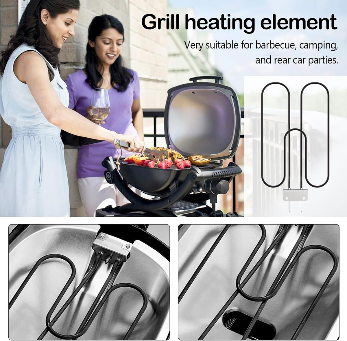 Hoge vermogen RVS grill verwarmingsspoel 2200W voor buiten elektrische BBQ