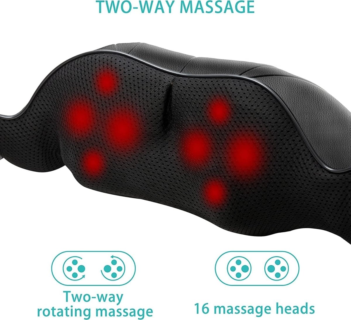Shiatsu massagekussen met infrarood