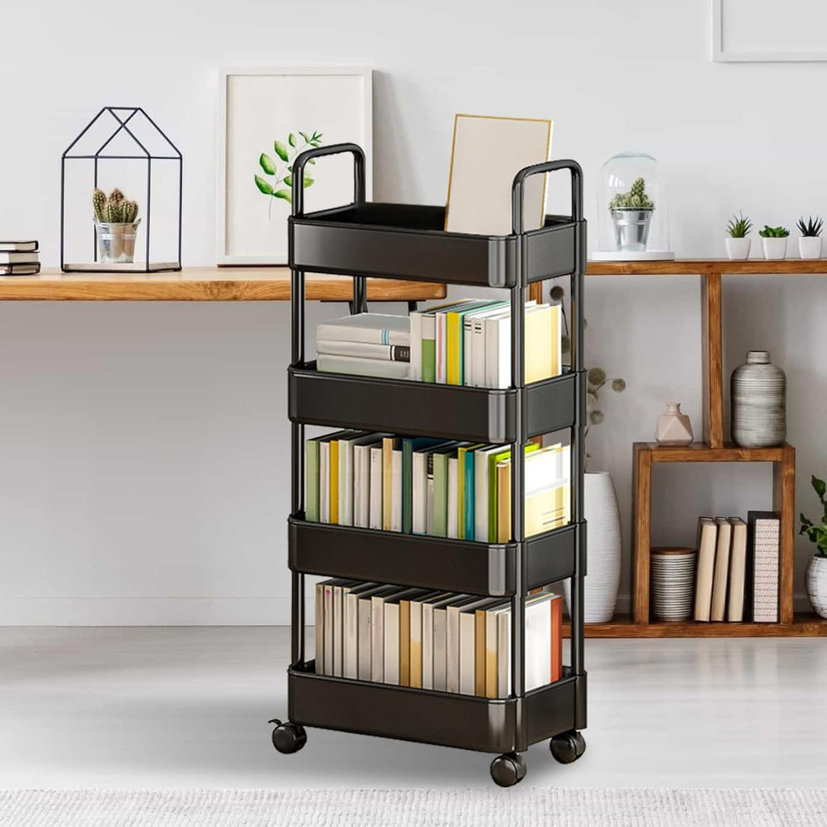 Rollende utility kar met wielen & handvat