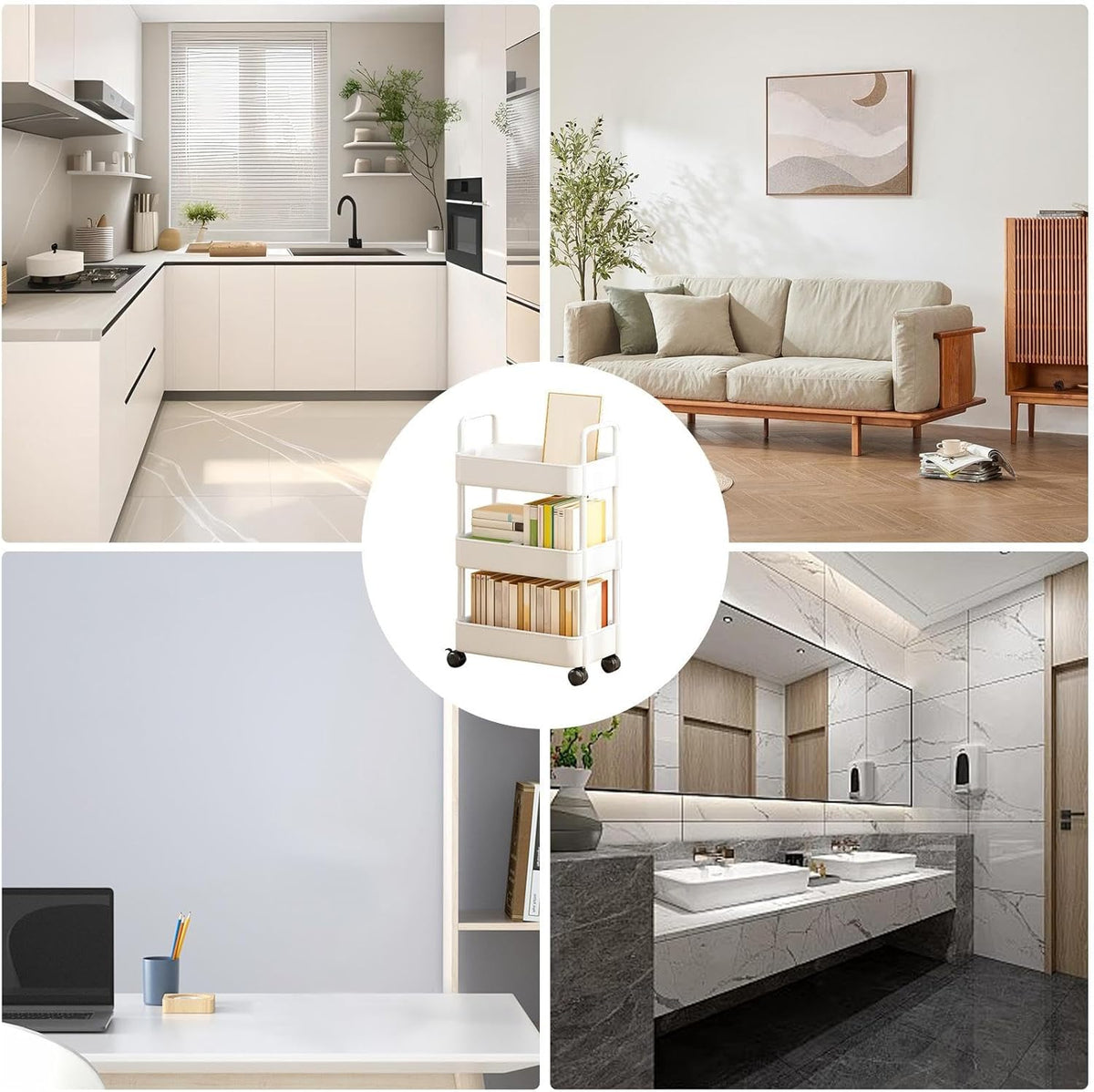Rollende utility kar met wielen & handvat