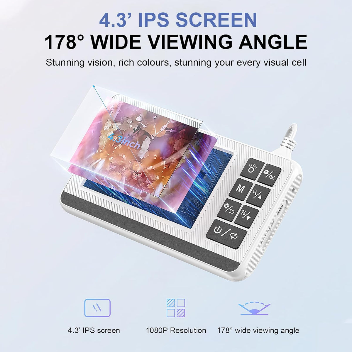 Otoscoop voor oorreiniging met 3,9mm camera en 4,3-Inch HD scherm