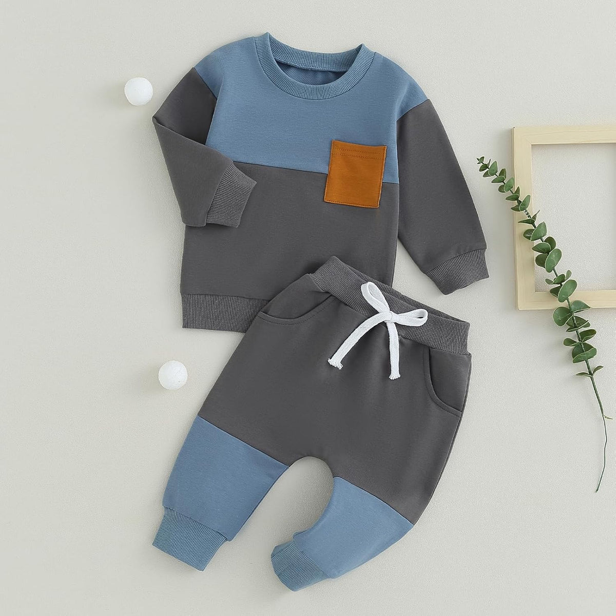 Baby jogger set winter – contrast sweatshirt en broek