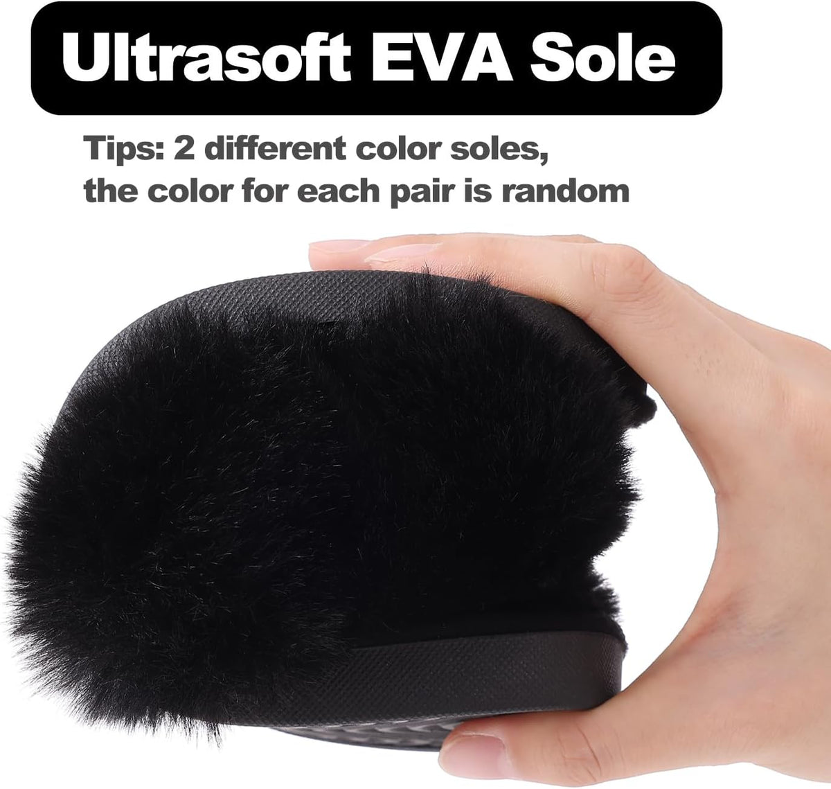 Fuzzy slippers met memory foam